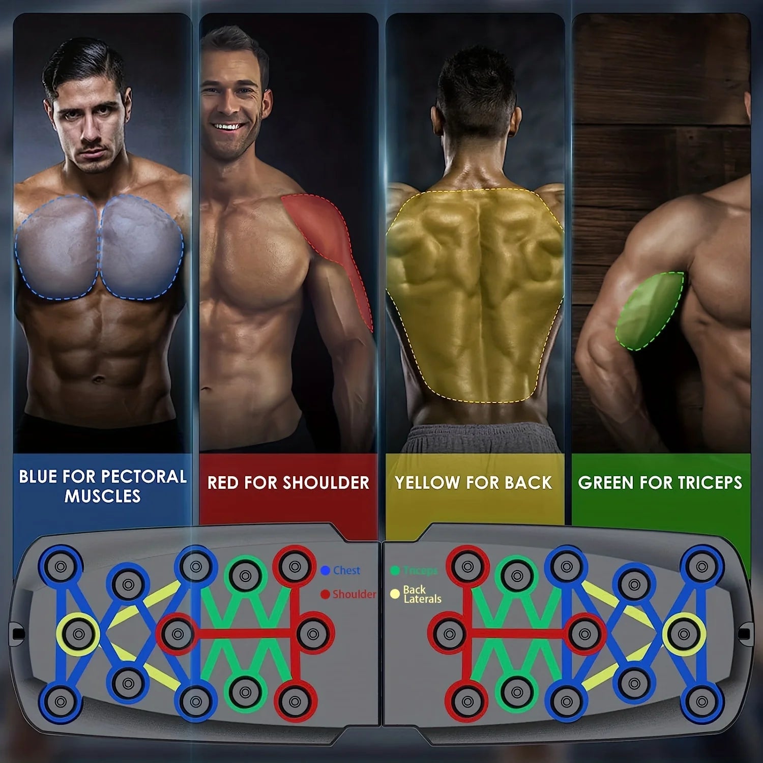 Transform Your Workout with the 1Pc Multifunctional Folding Push-Up Board - Perfect for Building Chest Muscles and Enhancing Overall Fitness at Home or the Gym